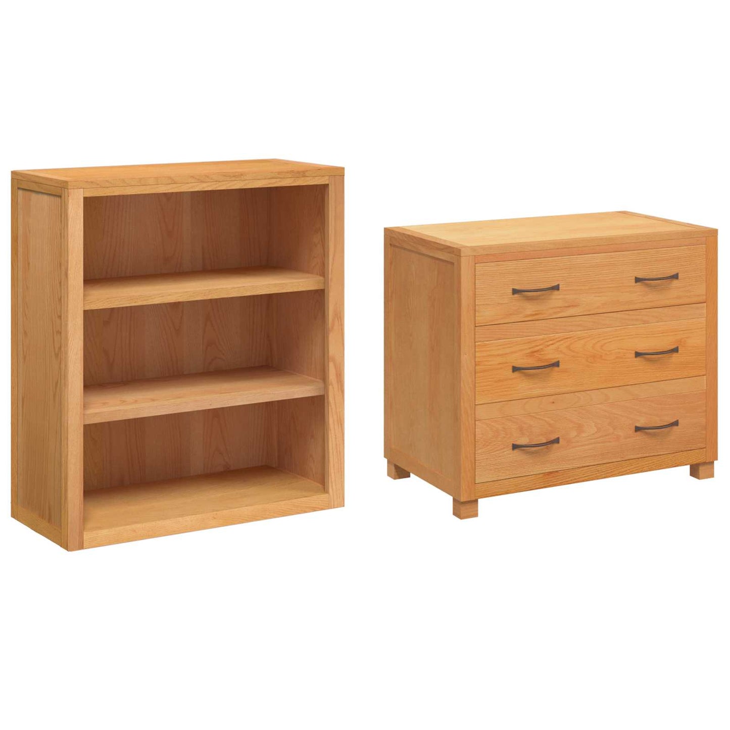 Lager møbelsett 2 stk. Brun 80 x 50 x 160 cm Massivt Eiketre