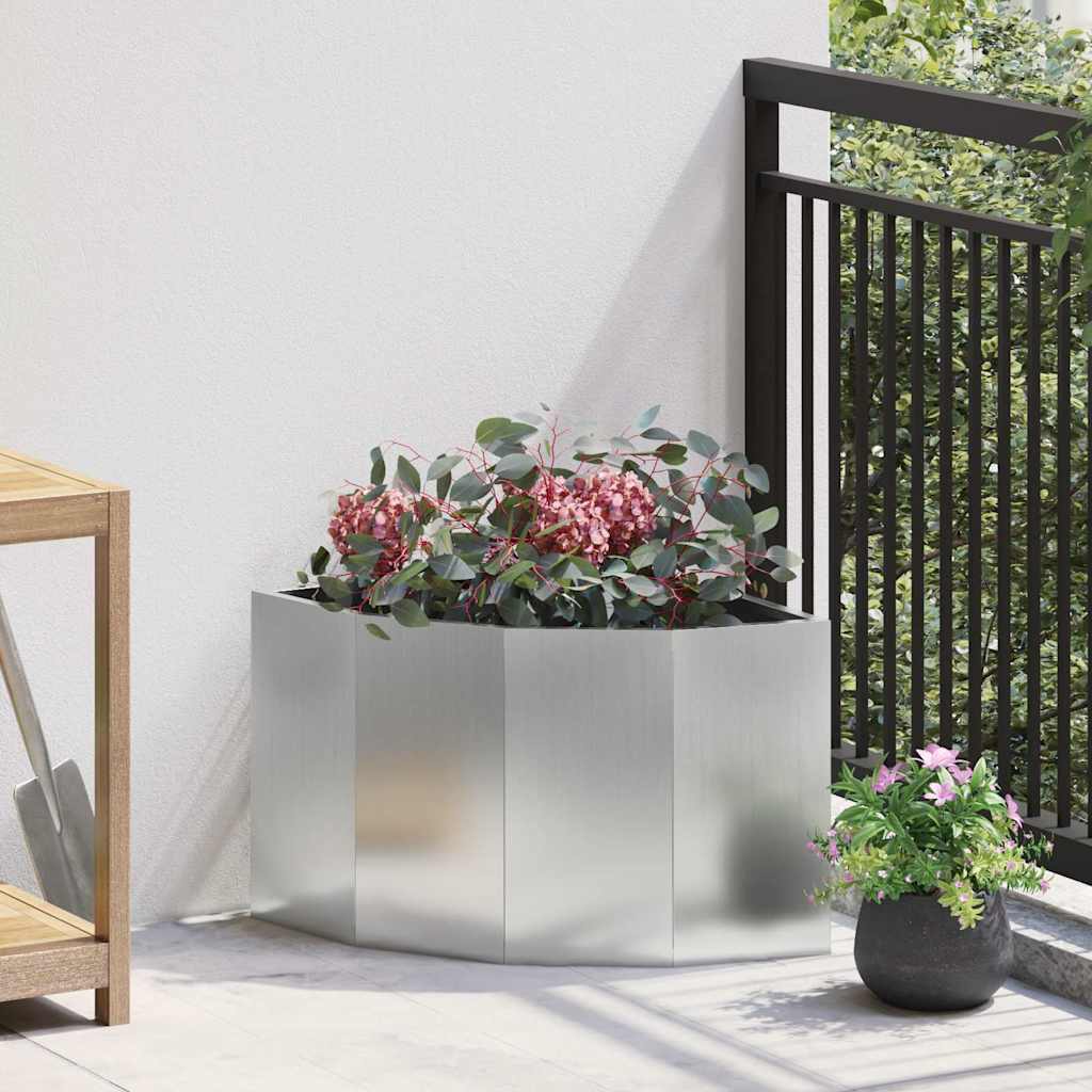 Hjørne Plante sølv 45 x 45 x 35 cm Galvanisert stål