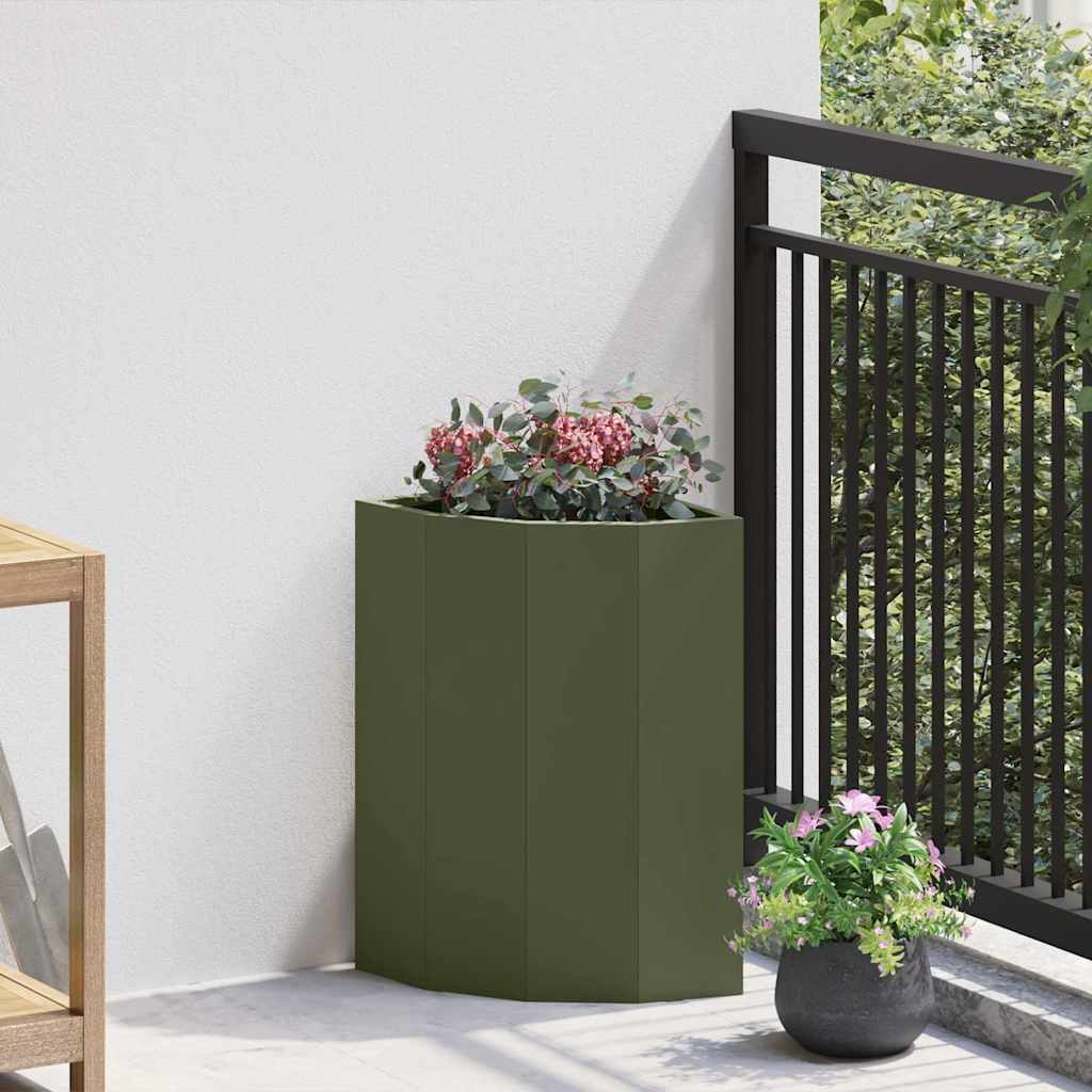 Hjørne Plante Olivengrønn 30 x 30 x 50 cm Stål