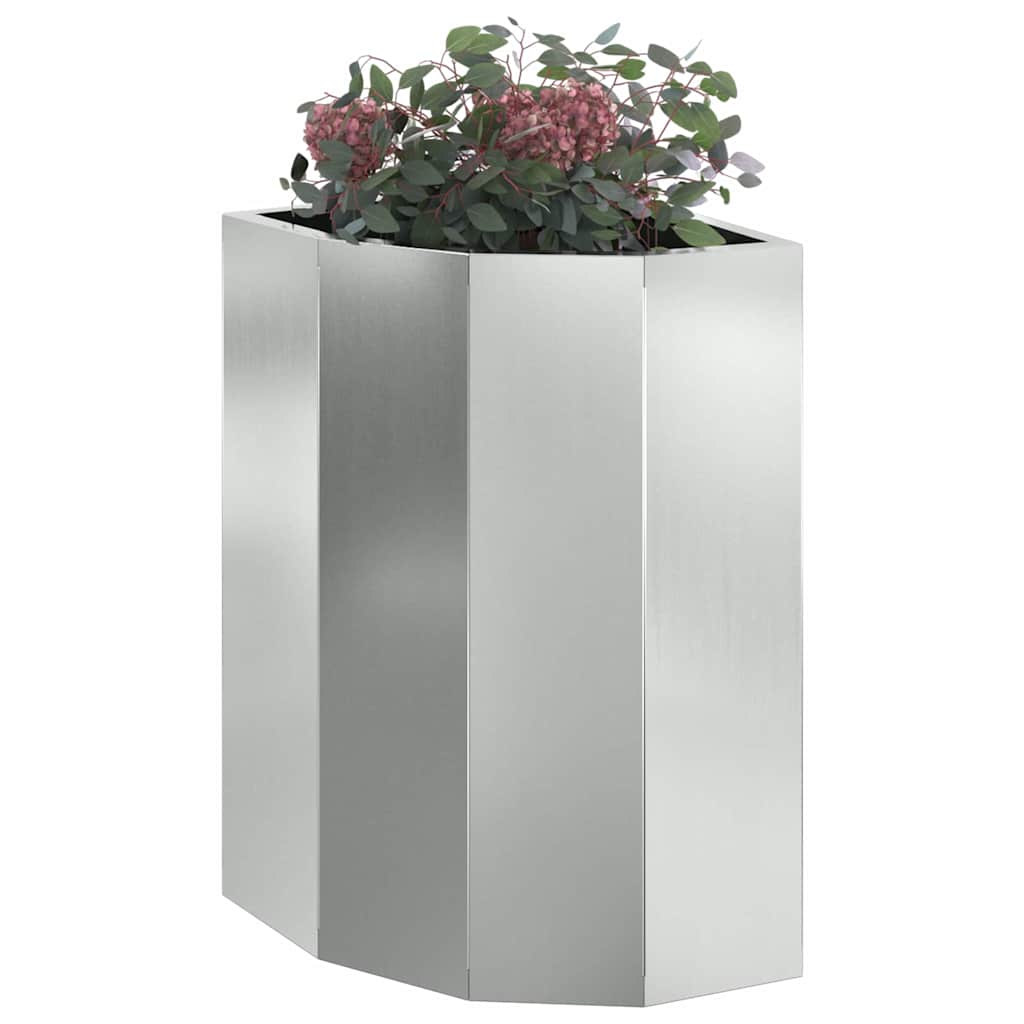 Hjørne Plante sølv 30 x 30 x 50 cm Galvanisert stål