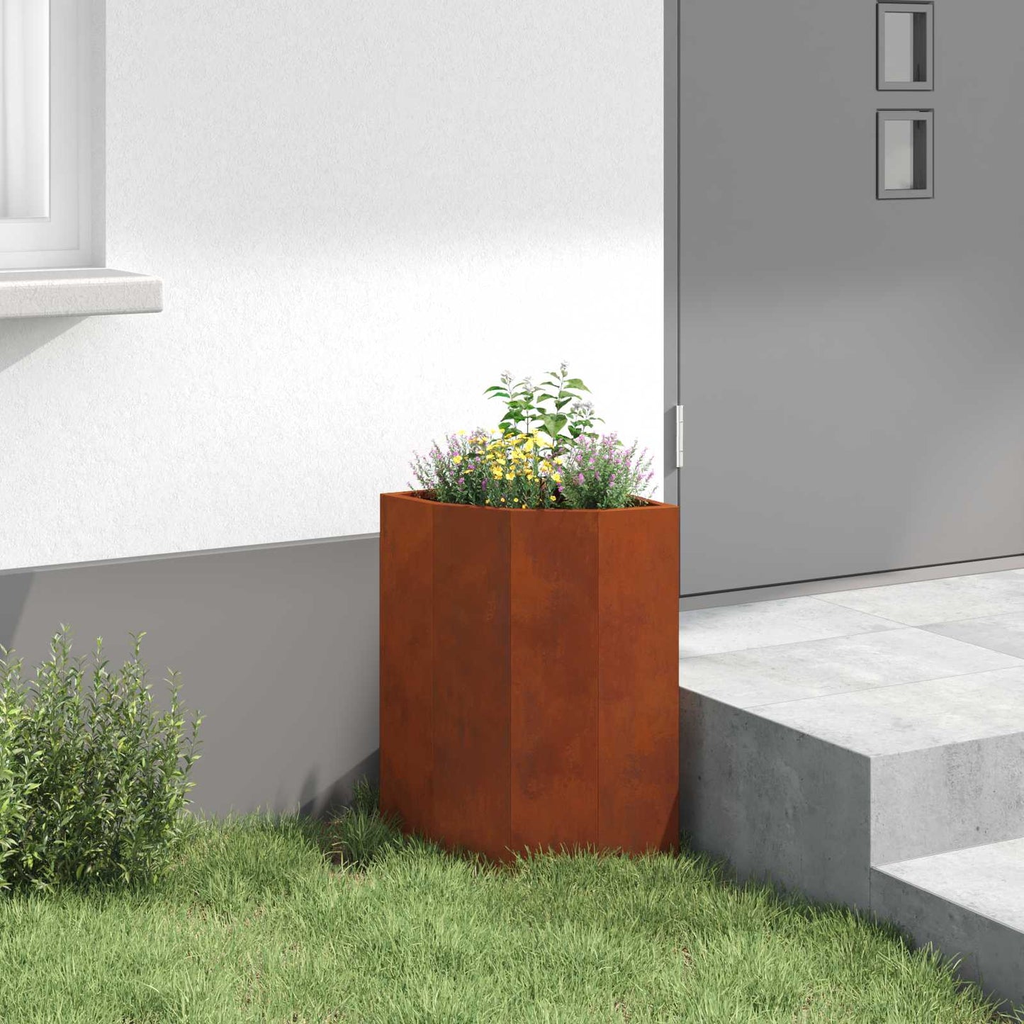 Hjørne Plante Rusten 30 x 30 x 50 cm Cortenstål