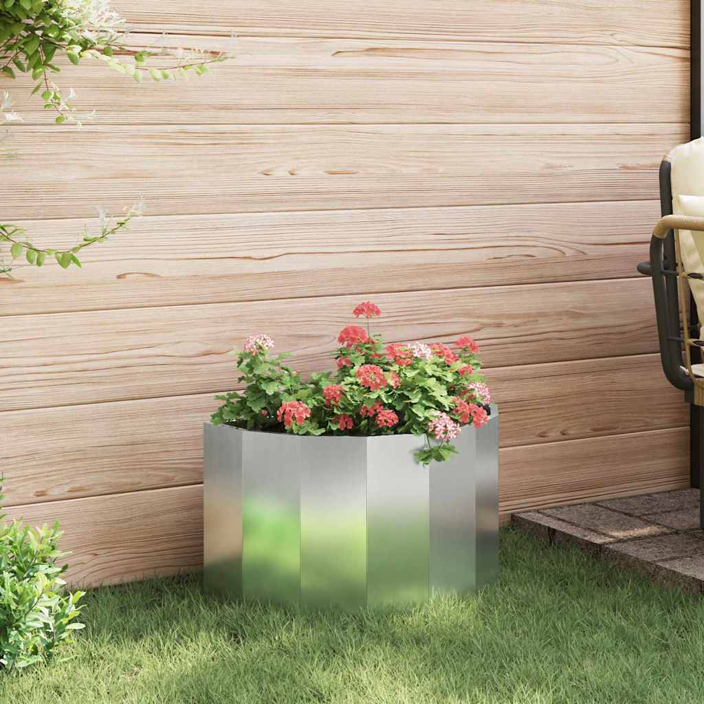 Plantekassed sølv 60 x 30 x 35 cm Galvanisert Stål