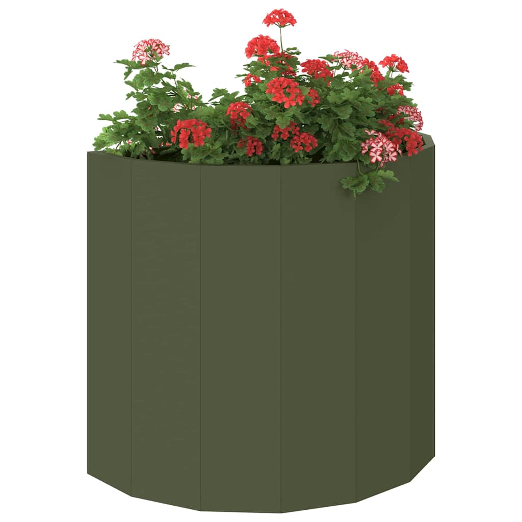 Plantekassed Olivengrønn 60 x 30 x 50 cm Stål