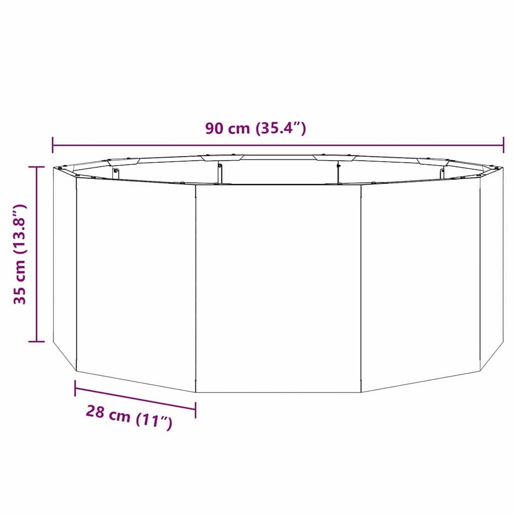 Plantekassed Olivengrønn 90 x 90 x 35 cm Stål
