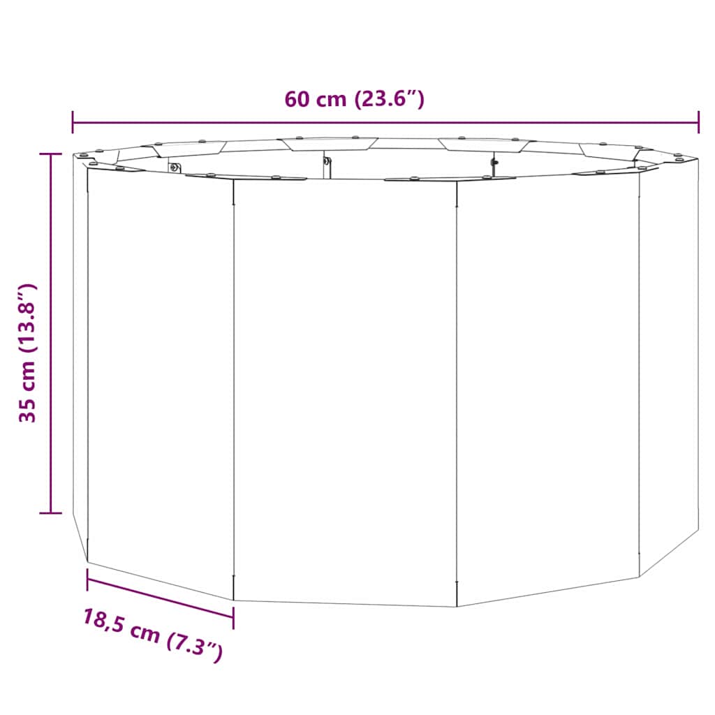 Plantekassed Hvit 60 x 60 x 35 cm Stål