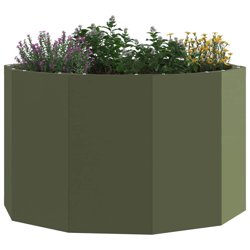 Plantekassed Olivengrønn 60 x 60 x 35 cm Stål