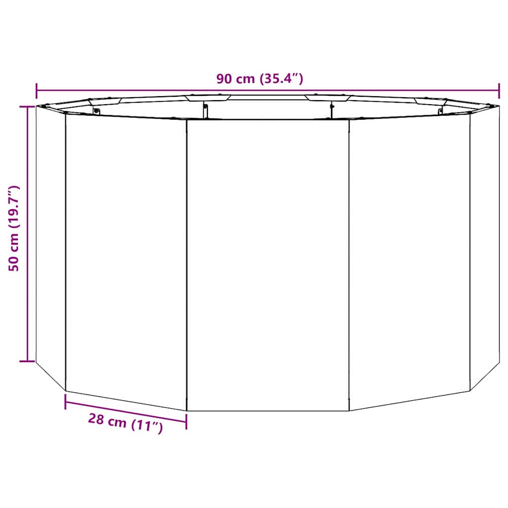 Plantekassed Svart 90 x 90 x 50 cm Stål