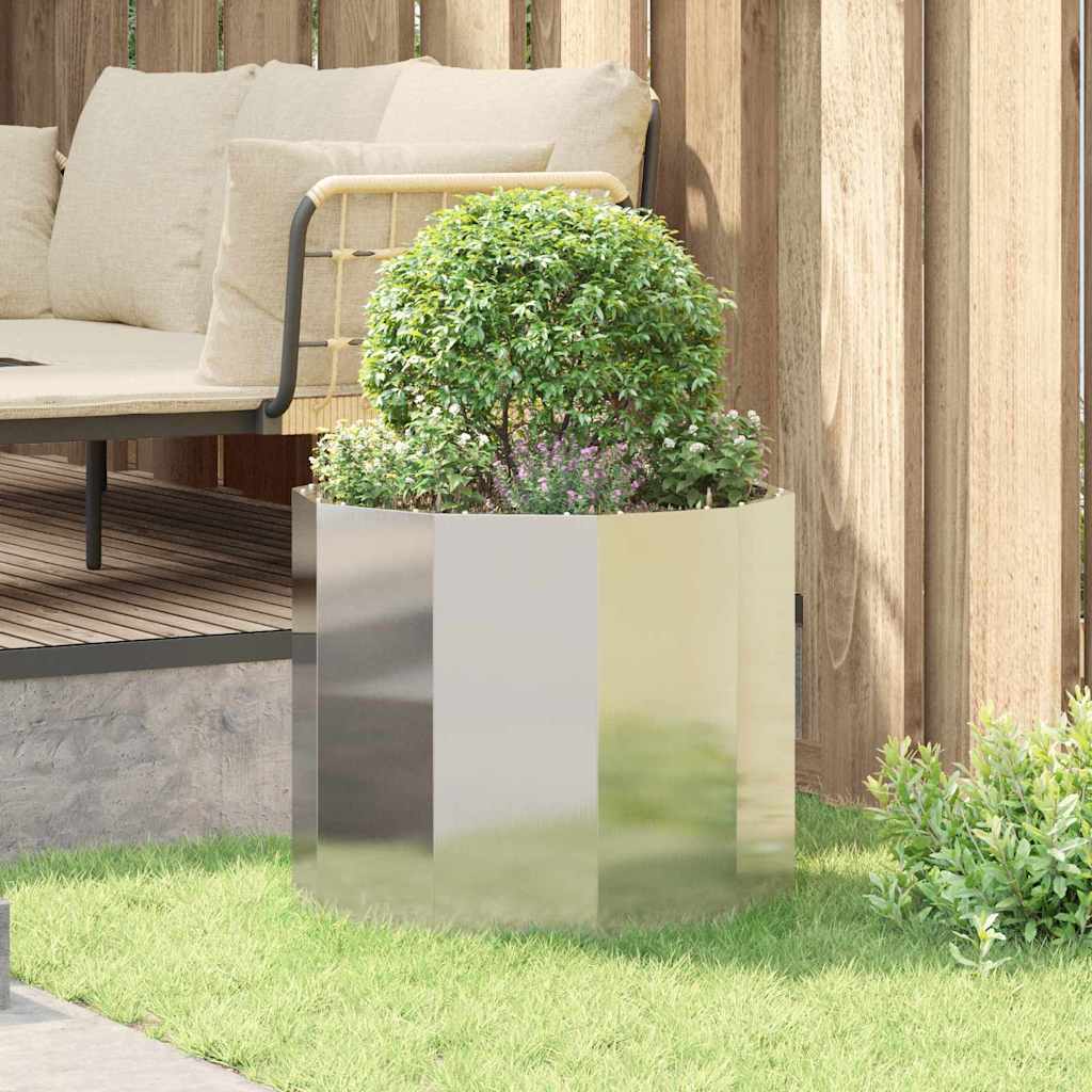 Plantekassed sølv 60 x 60 x 50 cm Rustfritt Stål