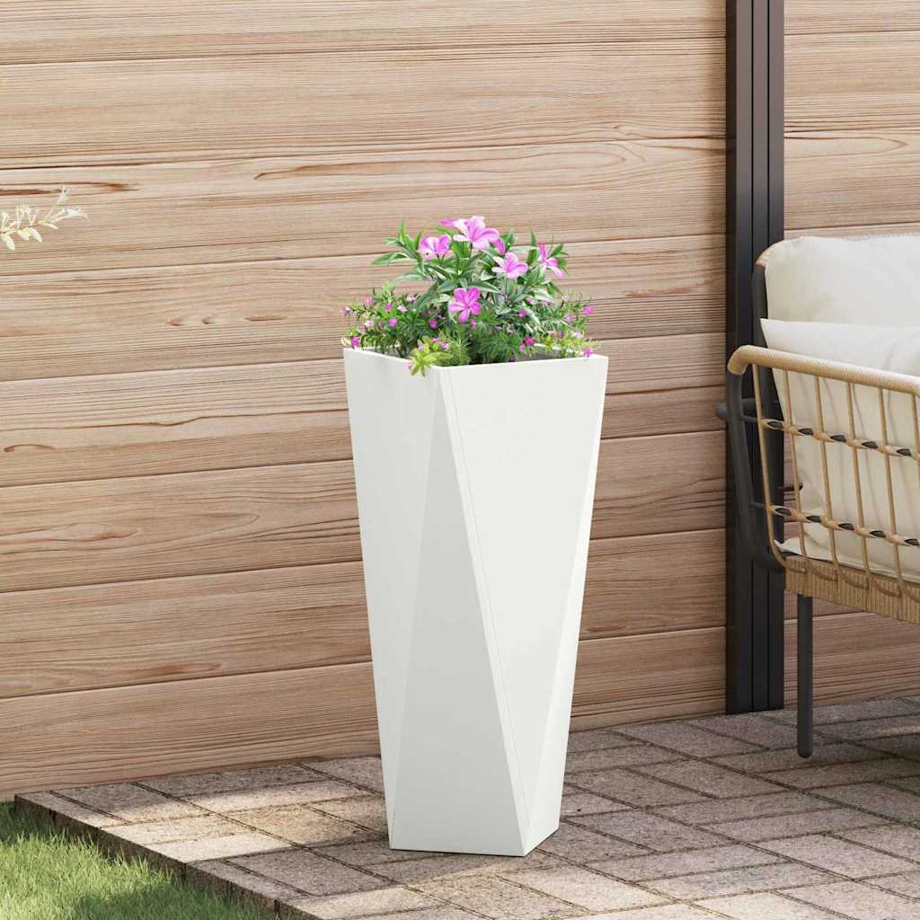 Plantekassed 2 pcs Hvit 30 x 30 x 75 cm Stål