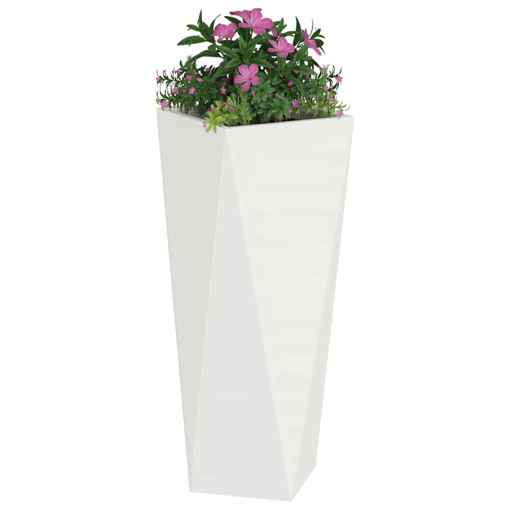 Plantekassed 2 pcs Hvit 30 x 30 x 75 cm Stål