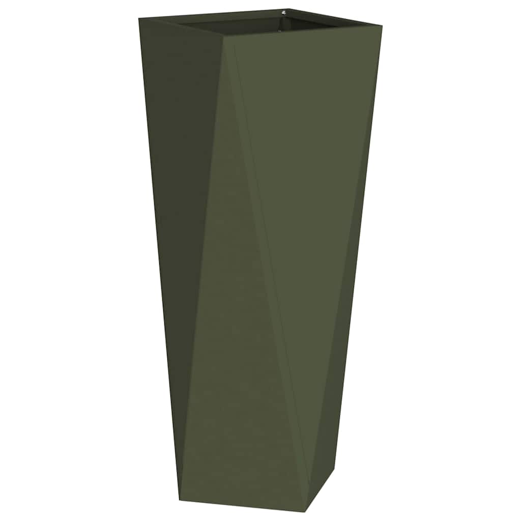 Plantekassed 2 pcs Olivengrønn 30 x 30 x 75 cm Stål
