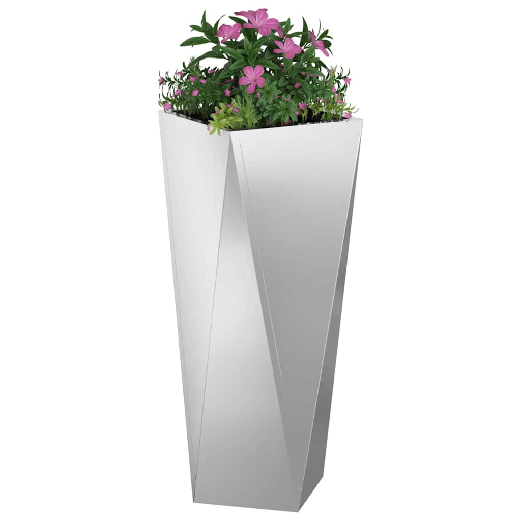 Plantekassed sølv 30 x 30 x 75 cm Galvanisert Stål