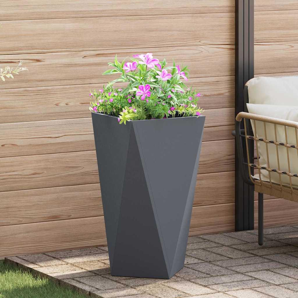 Plantekassed 2 pcs Antrasitt 40 x 40 x 75 cm Stål