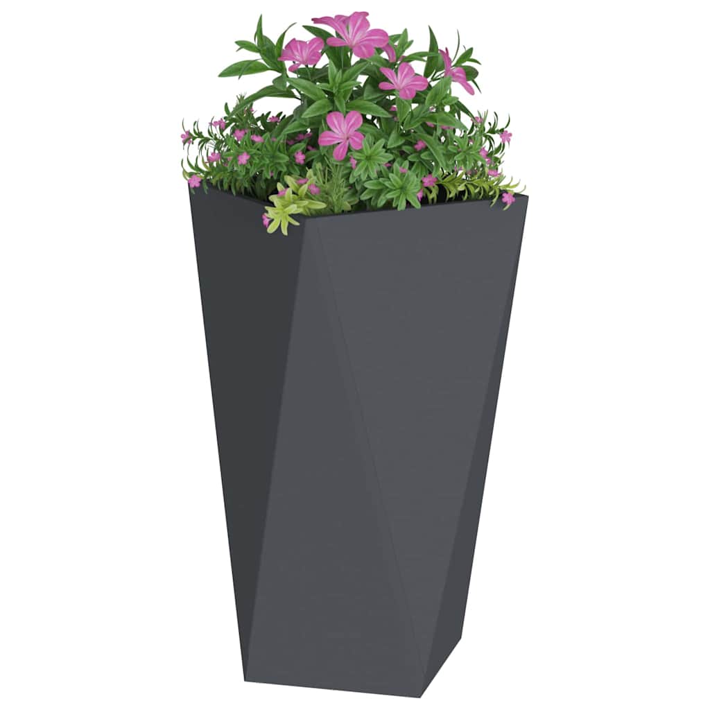 Plantekassed 2 pcs Antrasitt 40 x 40 x 75 cm Stål