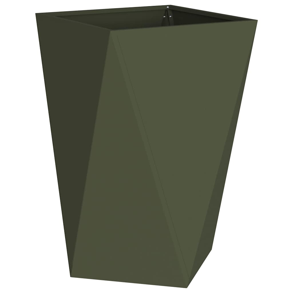 Plantekassed Olivengrønn 50 x 50 x 75 cm Stål