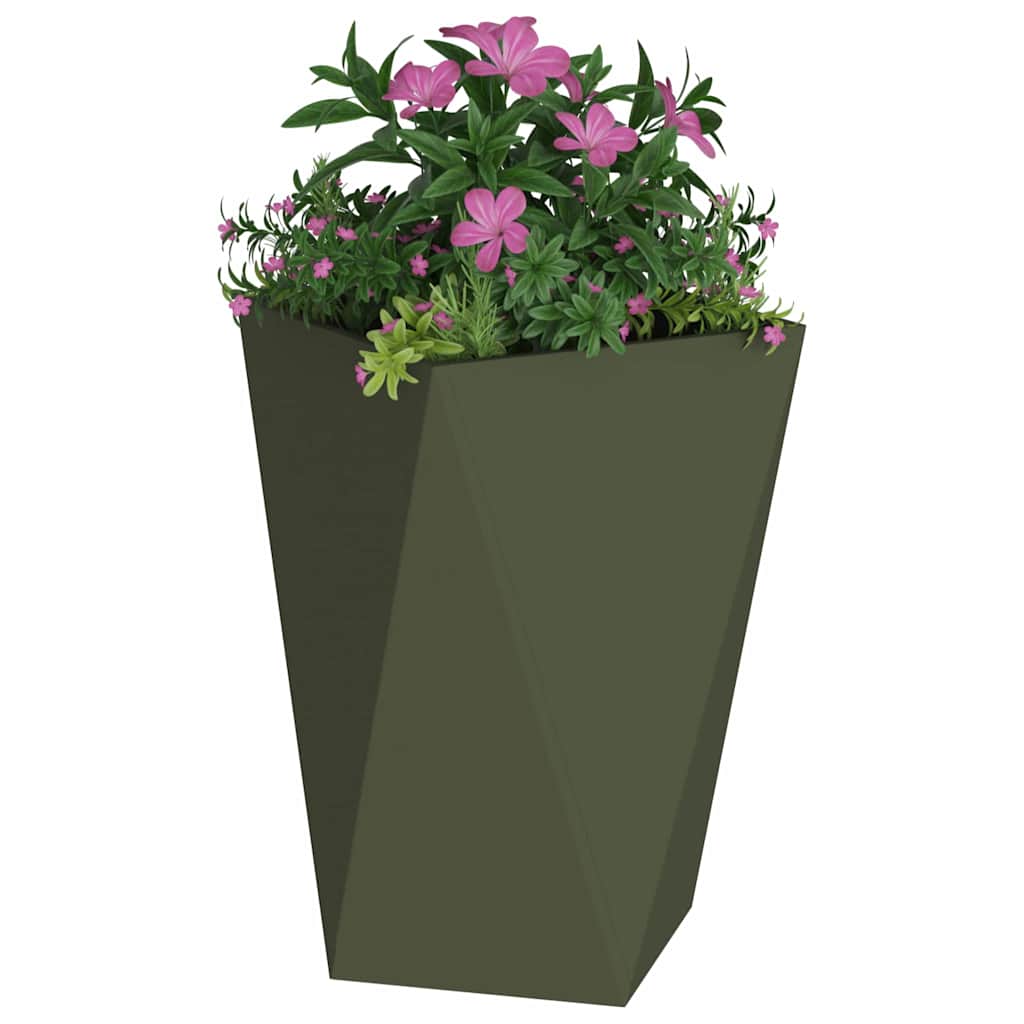Plantekassed Olivengrønn 50 x 50 x 75 cm Stål