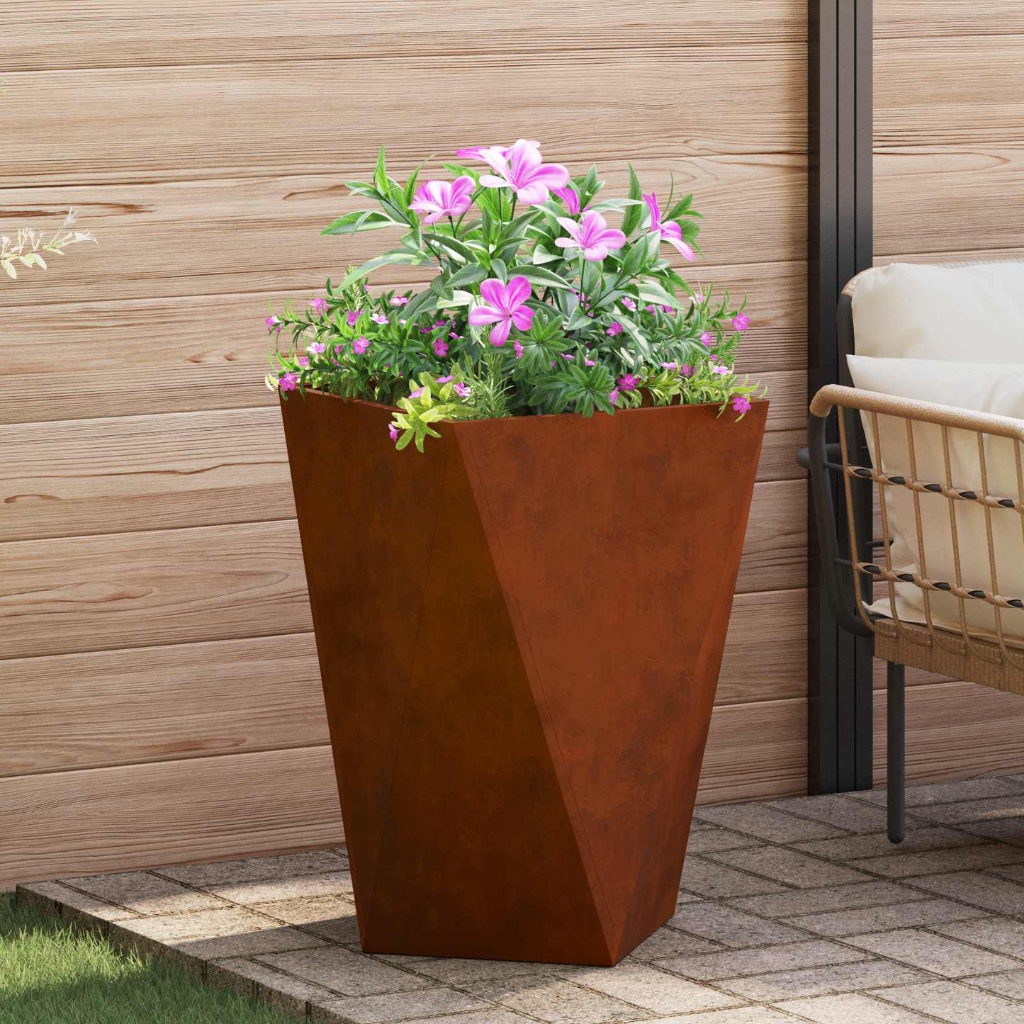 Plantekassed Rusten 50 x 50 x 75 cm Cortenstål