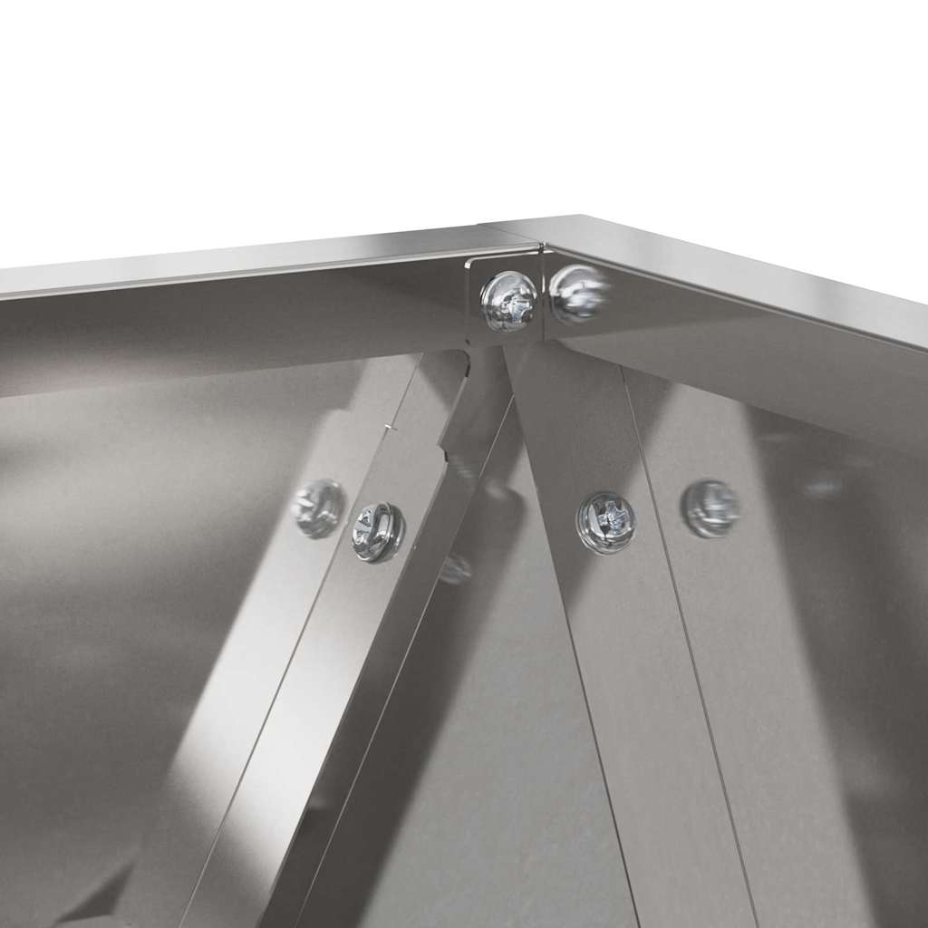 Plantekassed 2 pcs sølv 30 x 30 x 30 cm Rustfritt Stål