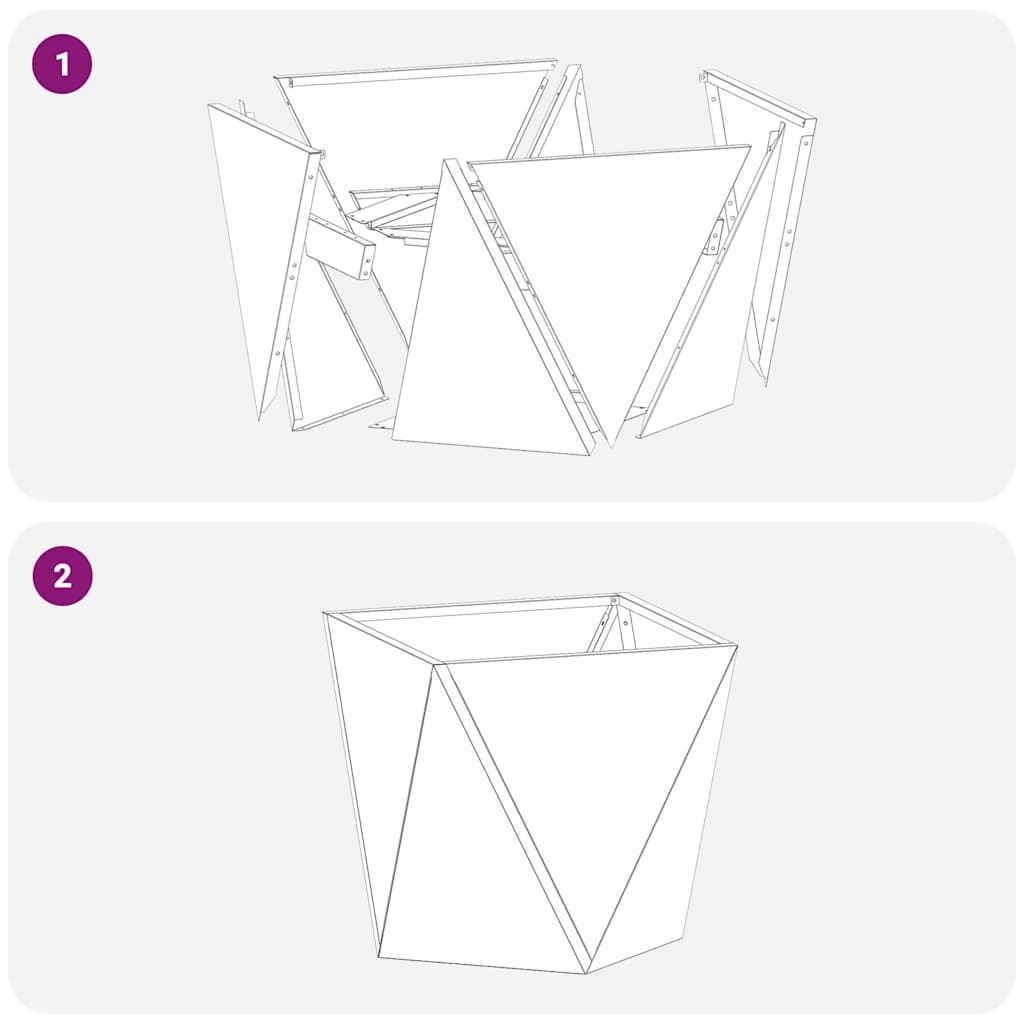 Plantekassed 2 pcs sølv 30 x 30 x 30 cm Rustfritt Stål