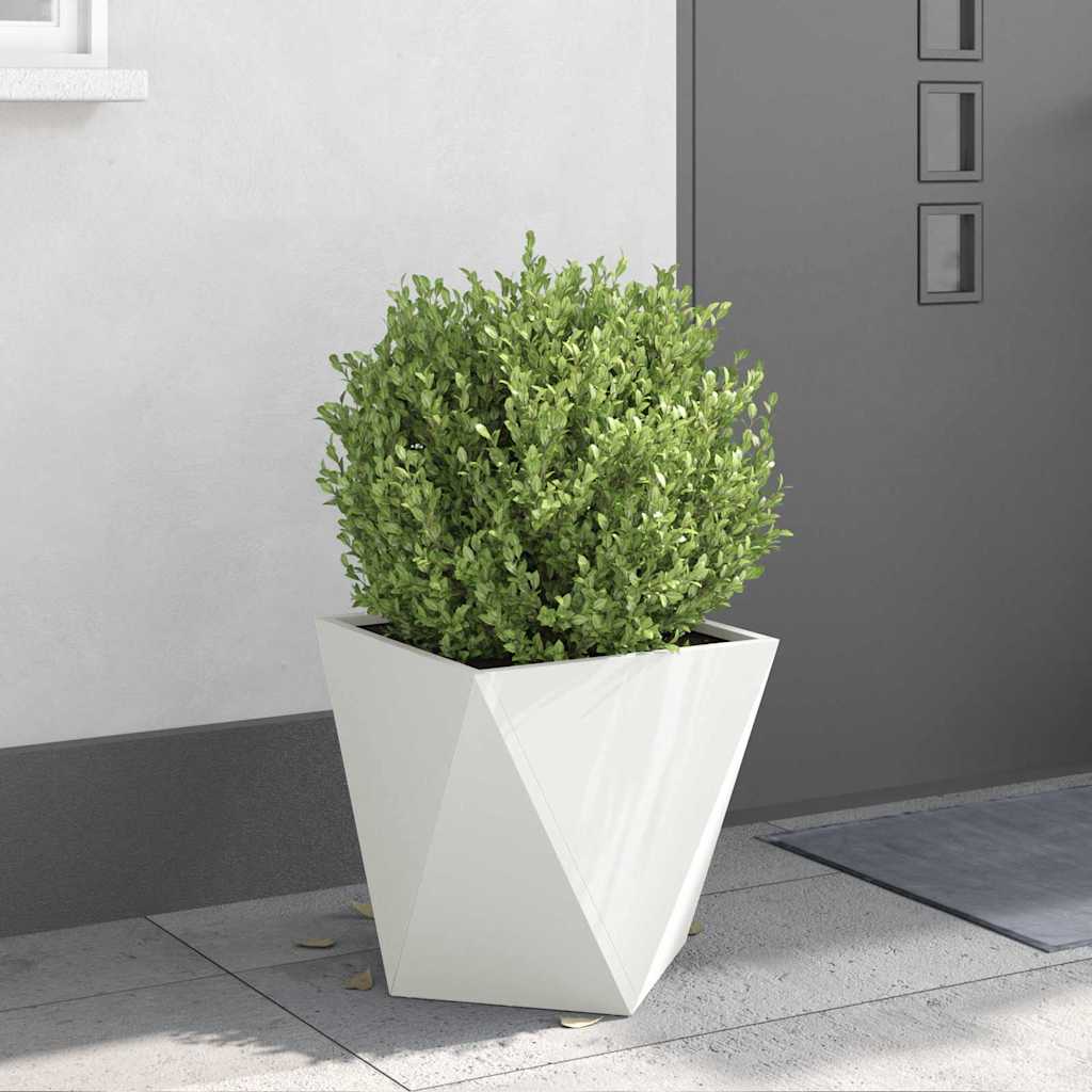 Plantekassed 2 pcs Hvit 40 x 40 x 40 cm Stål