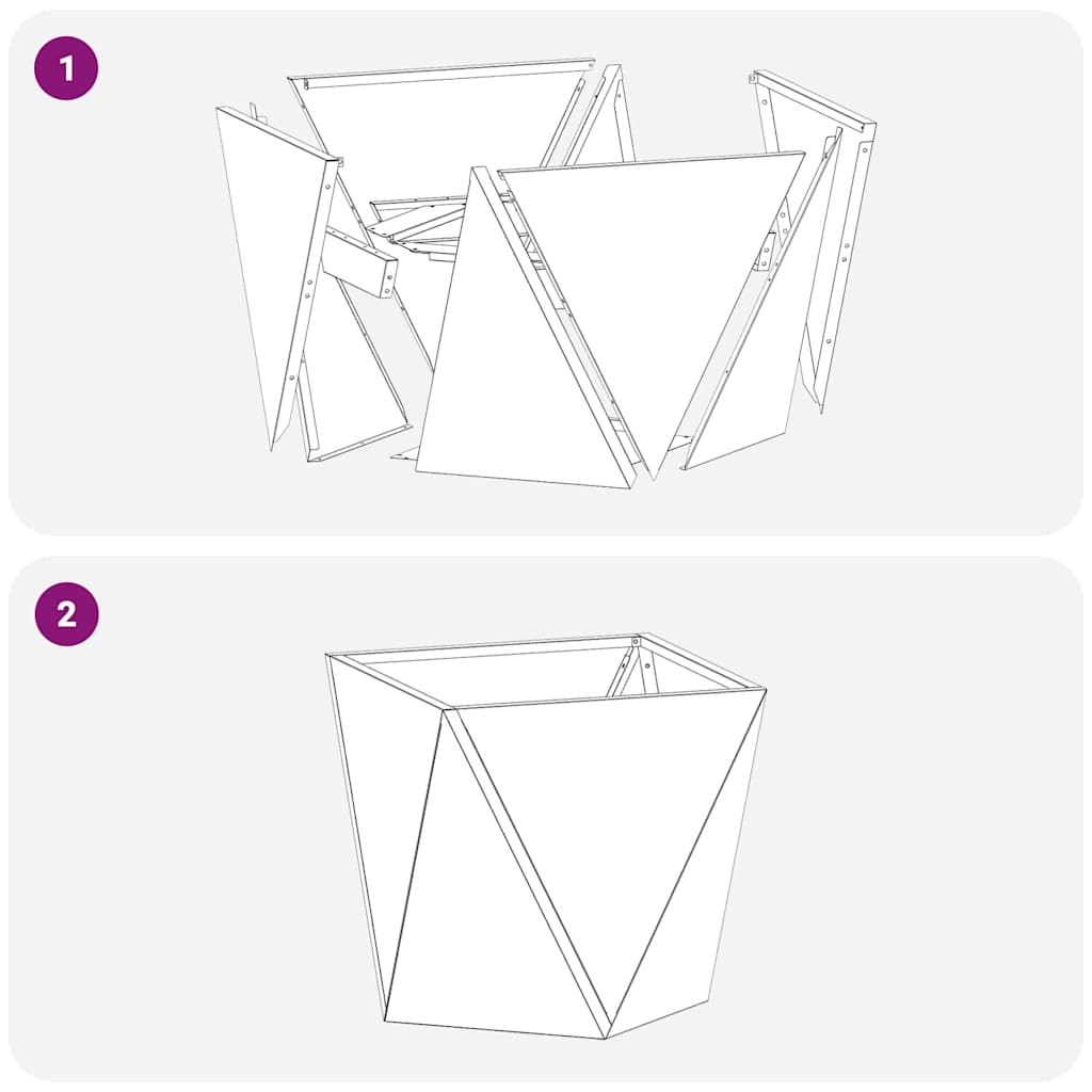 Plantekassed 2 pcs sølv 40 x 40 x 40 cm Galvanisert Stål