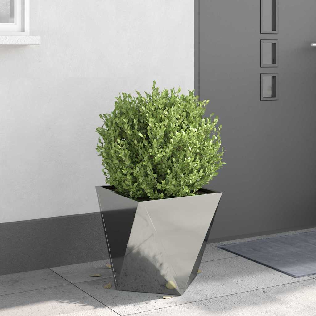 Plantekassed 2 pcs sølv 40 x 40 x 40 cm Galvanisert Stål