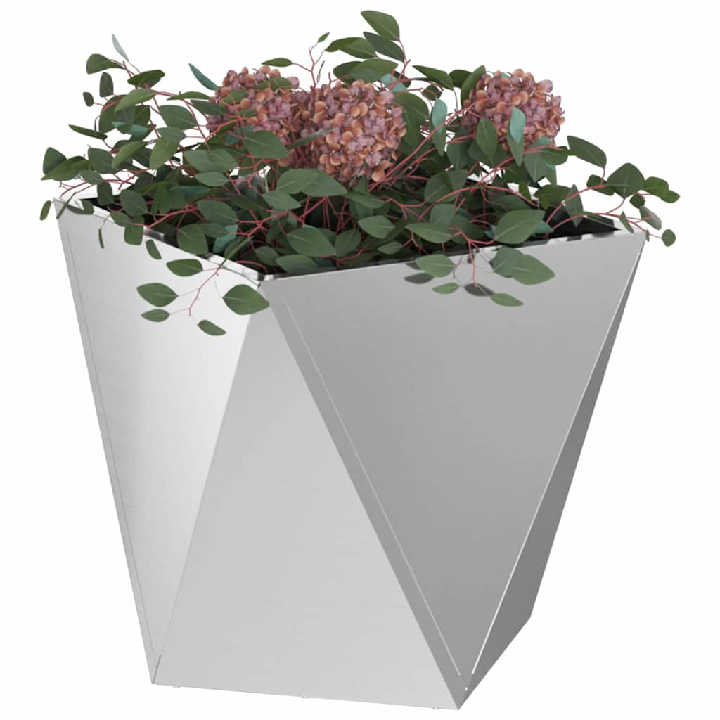 Plantekassed 2 pcs sølv 40 x 40 x 40 cm Galvanisert Stål