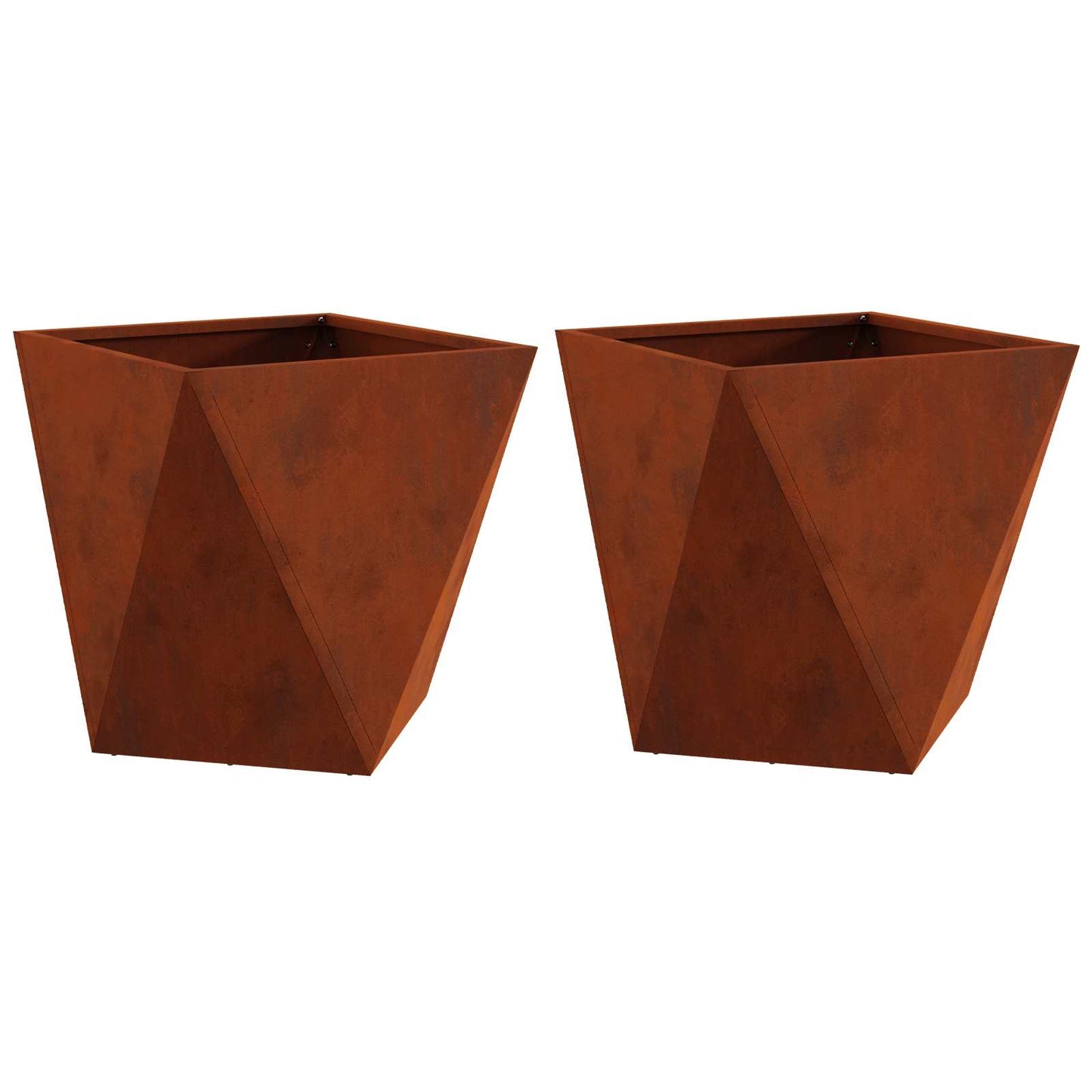 Plantekassed 2 pcs Rusten 40 x 40 x 40 cm Cortenstål