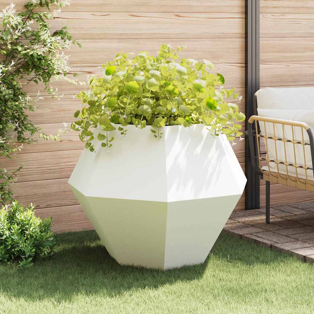 Plantekassed 2 pcs Hvit 100 x 100 x 80 cm Stål