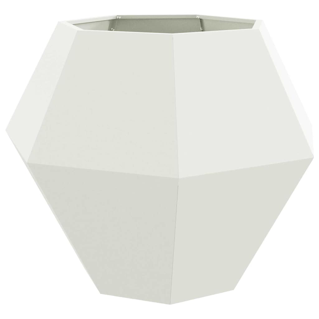 Plantekassed 2 pcs Hvit 100 x 100 x 80 cm Stål