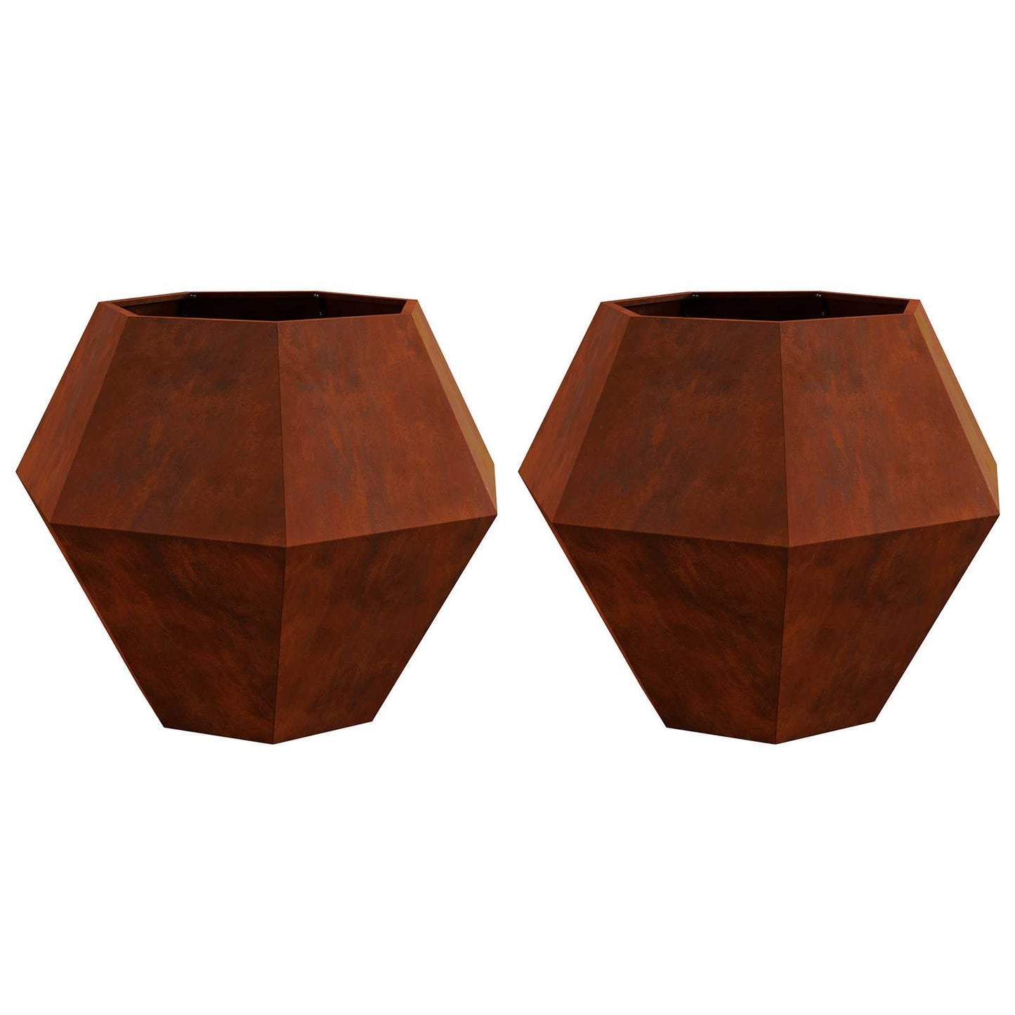 Plantekassed 2 stk. Rusten 100 x 100 x 80 cm Cortenstål