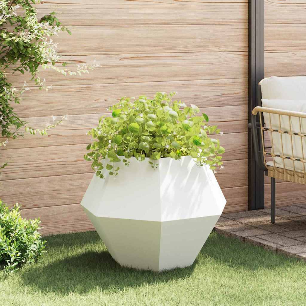 Plantekassed 2 pcs Hvit 75 x 75 x 60 cm Stål