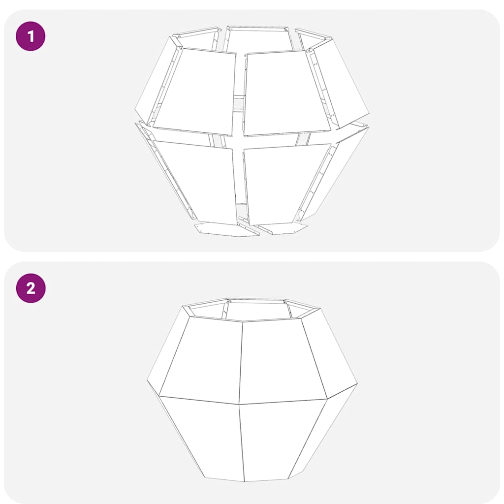 Plantekassed Antrasitt 75 x 75 x 60 cm Stål