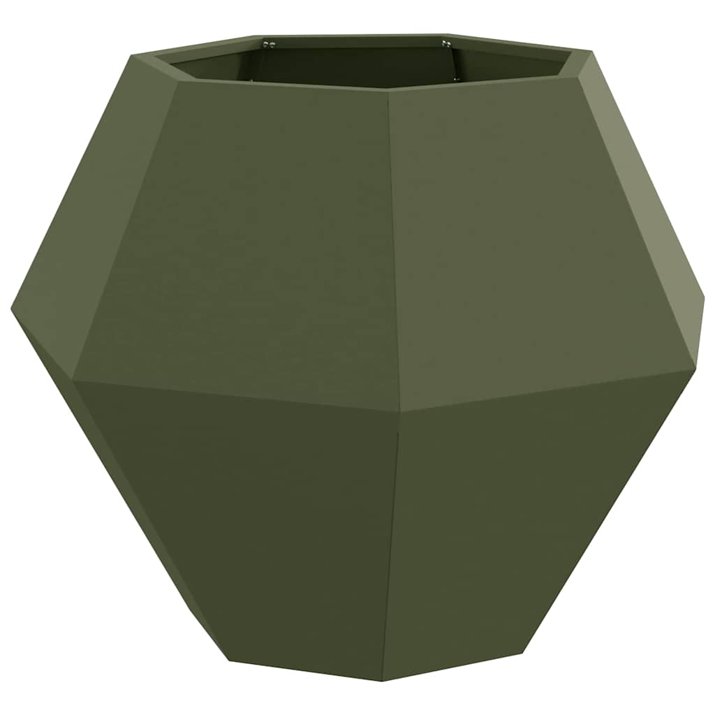 Plantekassed Olivengrønn 75 x 75 x 60 cm Stål