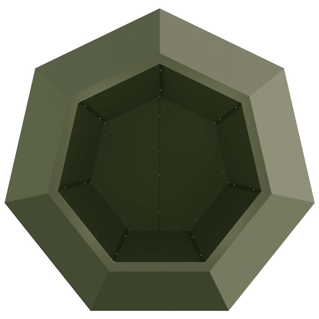 Plantekassed Olivengrønn 75 x 75 x 60 cm Stål