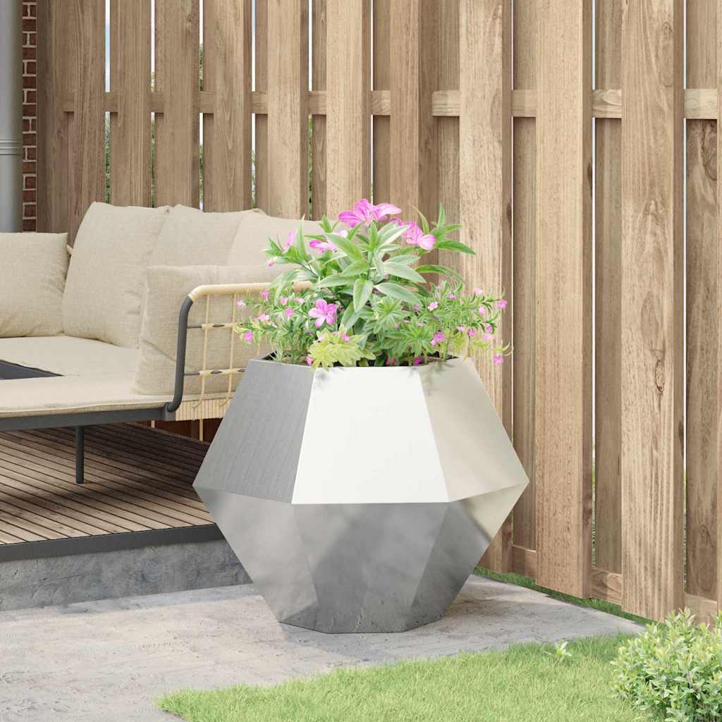Plantekassed sølv 75 x 75 x 60 cm Rustfritt Stål