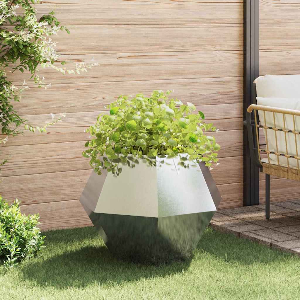 Plantekassed 2 pcs sølv 75 x 75 x 60 cm Rustfritt Stål