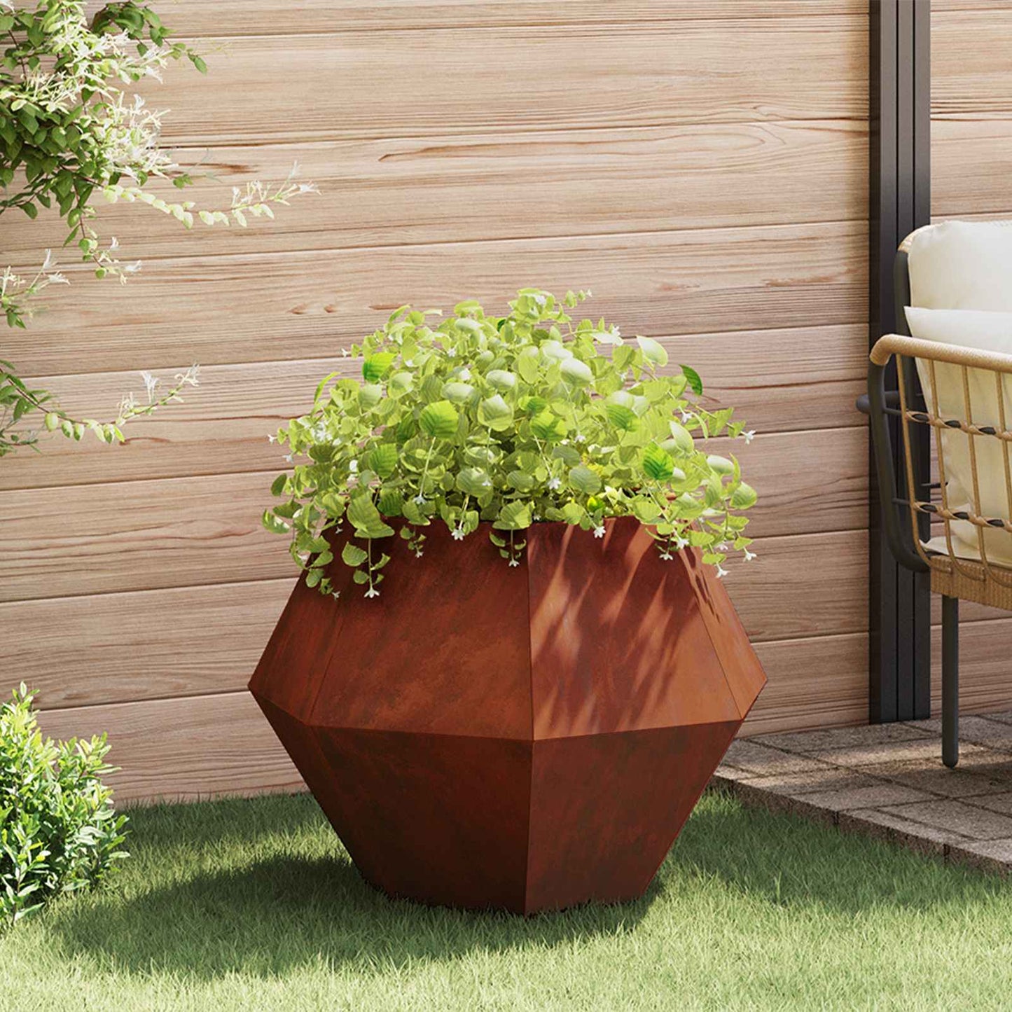 Plantekassed 2 pcs Rusten 75 x 75 x 60 cm Cortenstål