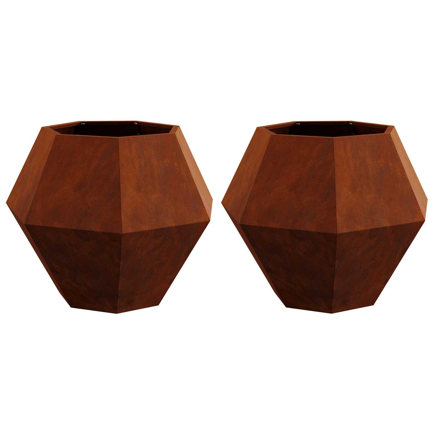 Plantekassed 2 pcs Rusten 75 x 75 x 60 cm Cortenstål