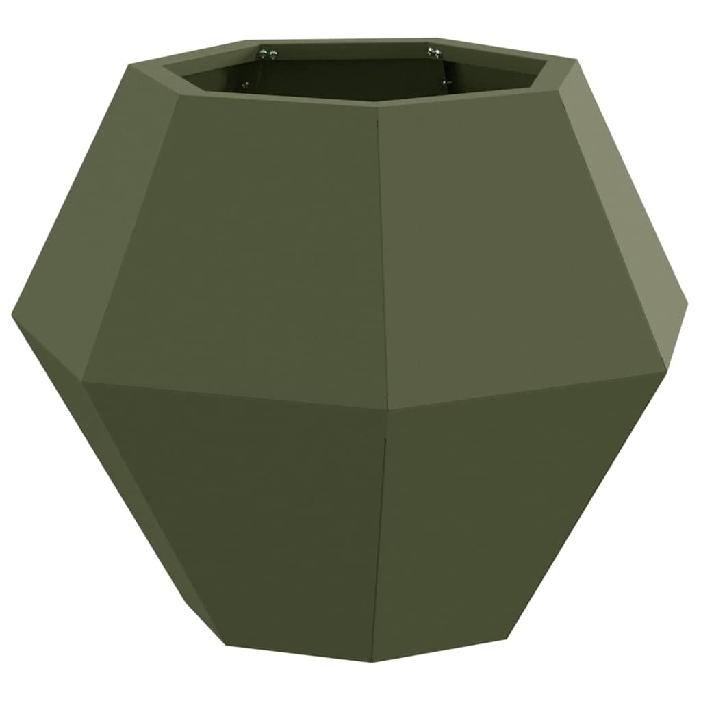 Plantekassed 2 pcs Olivengrønn 50 x 50 x 40 cm Stål