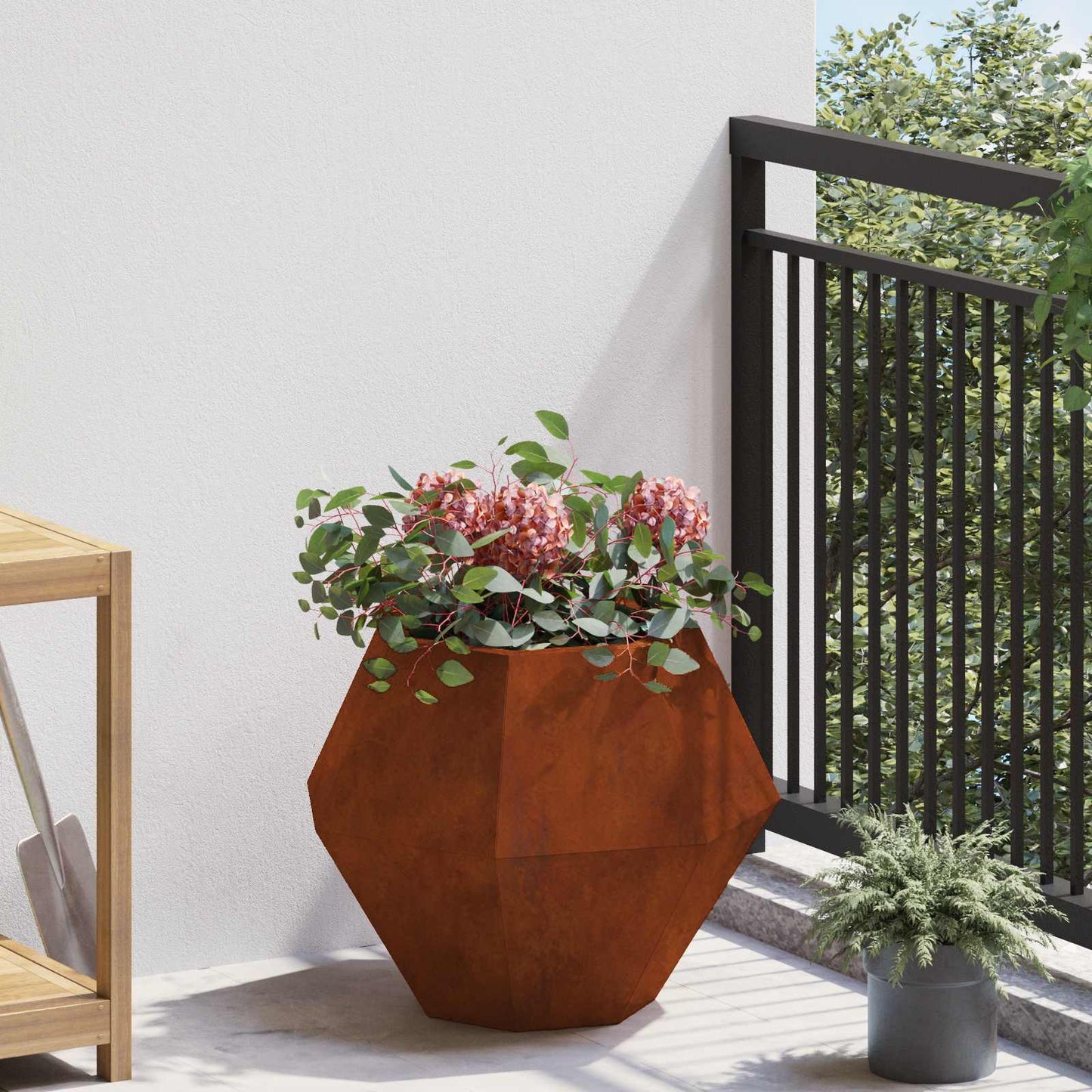 Plantekassed 2 pcs Rusten 50 x 50 x 40 cm Cortenstål