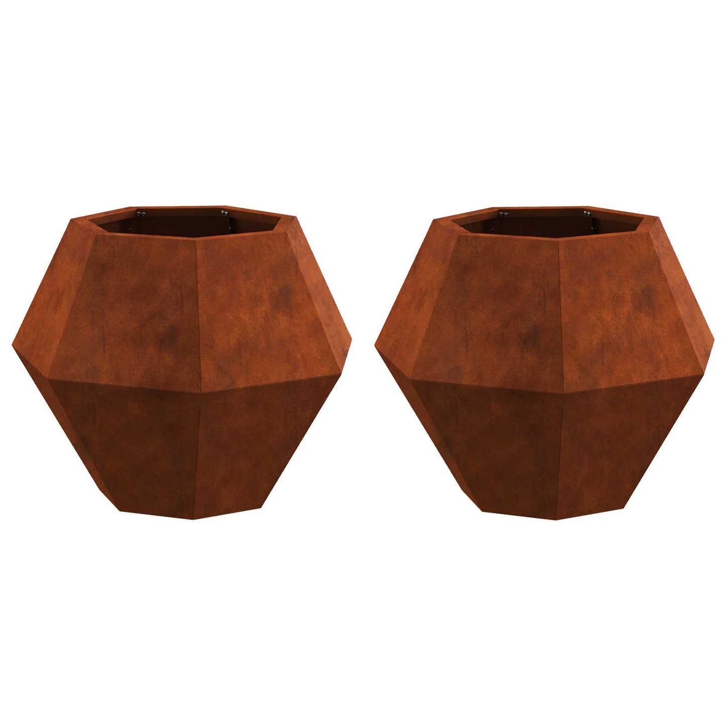 Plantekassed 2 pcs Rusten 50 x 50 x 40 cm Cortenstål