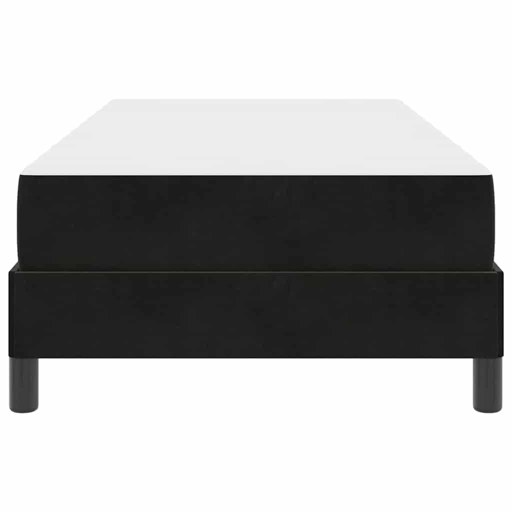 Boksfjær Seng med madrass Svart 80 x 210 cm stoff