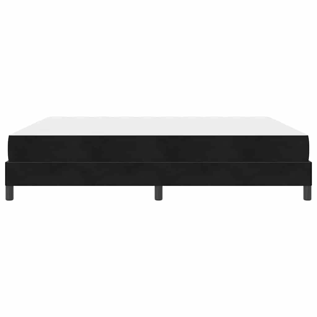 Boksfjær Seng med madrass Svart 180 x 210 cm stoff