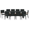 Hage Spisegruppe 11 pcs Svart Poly rattan