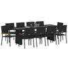 Hage Spisegruppe 11 pcs Svart Poly rattan
