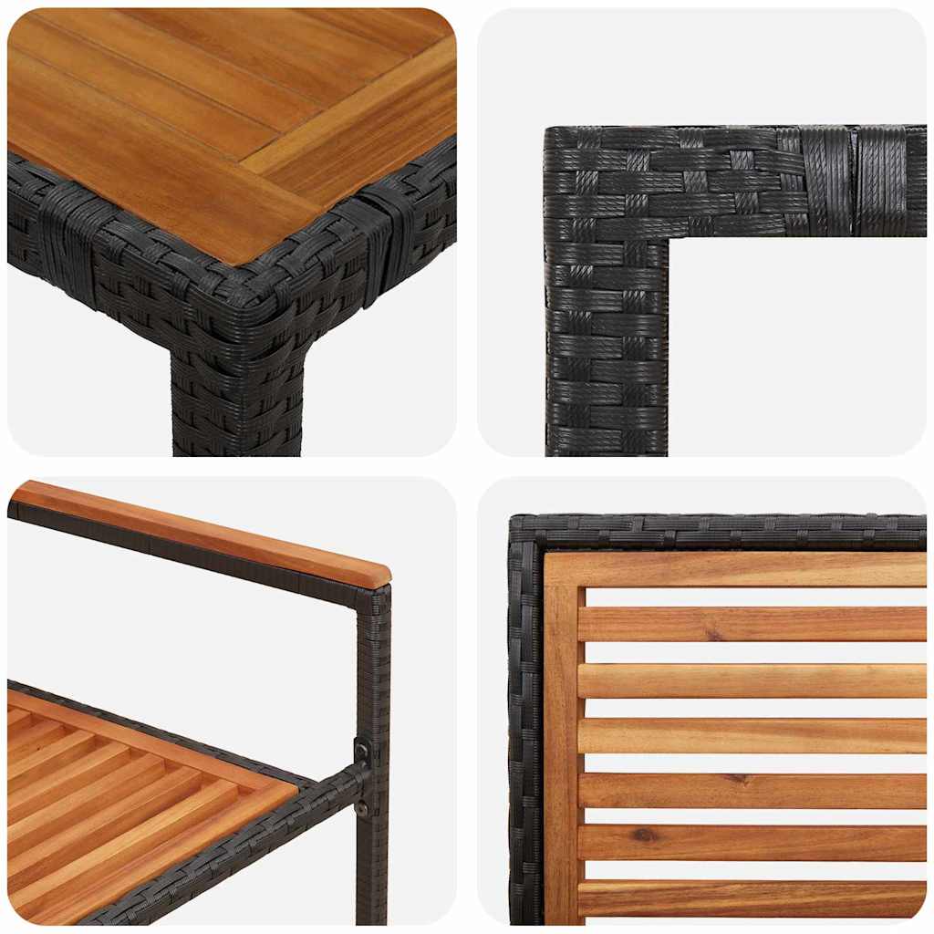 Hage Spisegruppe 3 pcs Svart 90 x 90 x 75 cm polyrotting