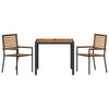 Hage Spisegruppe 3 pcs Svart 90 x 90 x 75 cm polyrotting