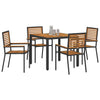 Hage Spisegruppe 5 pcs Svart, Tre 90 x 90 x 75 cm polyrotting