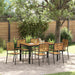 Hage Spisegruppe 7 pcs Svart og Brun polyrotting
